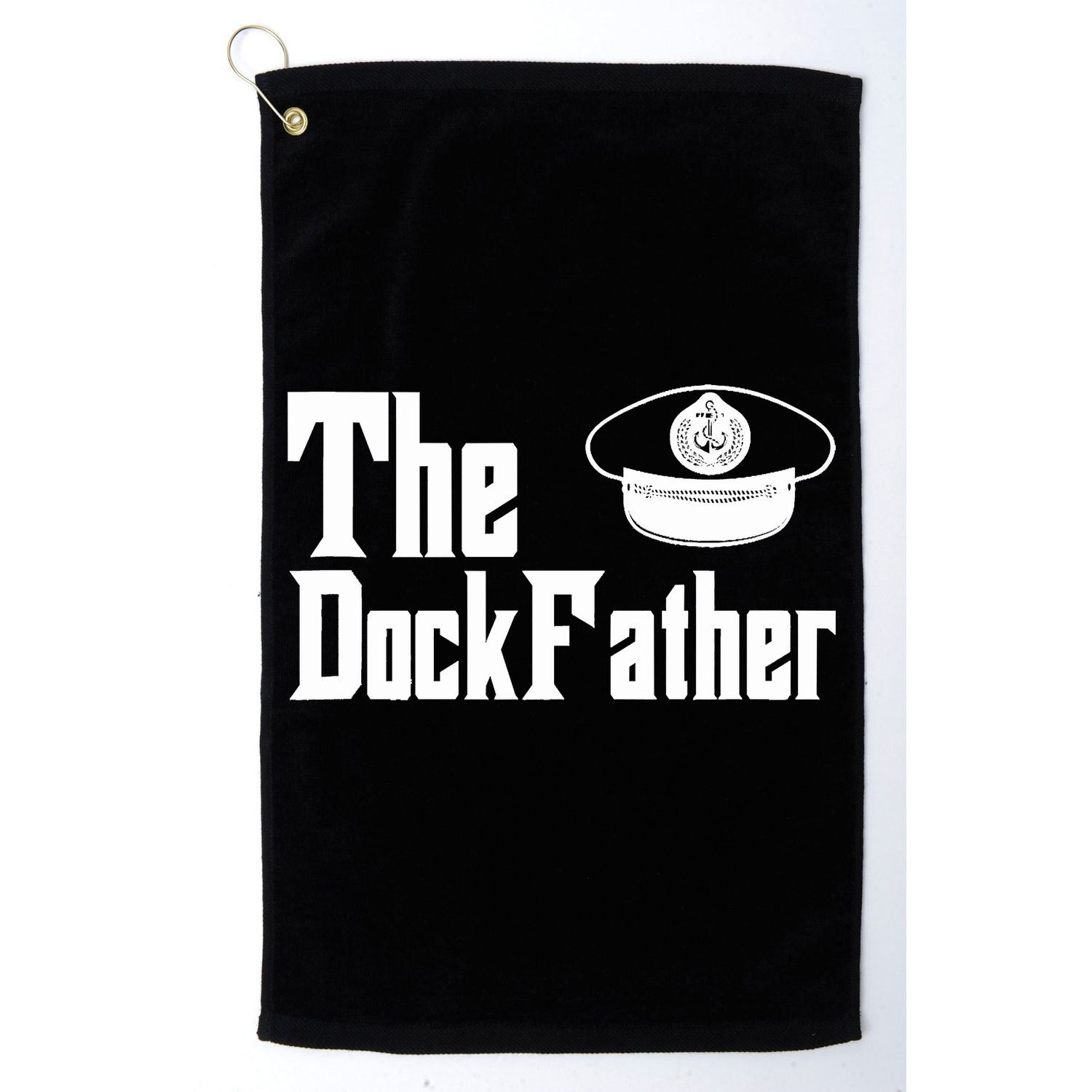 The Dock Father Captain Of The Boat Dad Funny Fathers Day Golf Towel