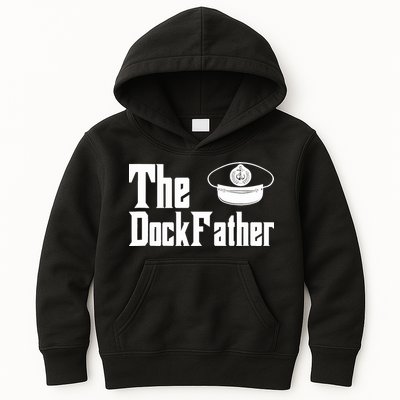 The Dock Father Captain Of The Boat Dad Funny Fathers Day Kids Hoodie
