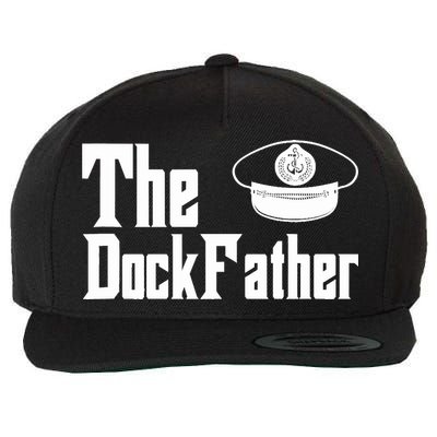 The Dock Father Captain Of The Boat Dad Funny Fathers Day Wool Snapback Cap