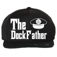 The Dock Father Captain Of The Boat Dad Funny Fathers Day Wool Snapback Cap