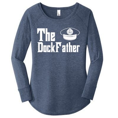 The Dock Father Captain Of The Boat Dad Funny Fathers Day Women's Perfect Tri Tunic Long Sleeve Shirt