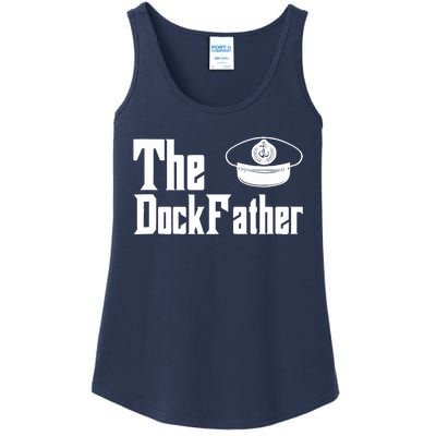 The Dock Father Captain Of The Boat Dad Funny Fathers Day Ladies Essential Tank