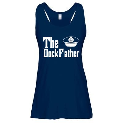 The Dock Father Captain Of The Boat Dad Funny Fathers Day Ladies Essential Flowy Tank