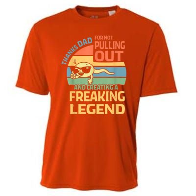 Thanks Dad For Not Pulling Out Funny Gifts From Daughter Son Cooling Performance Crew T-Shirt