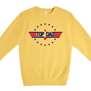 Top Dad Father's Day Airplane Pilot Premium Crewneck Sweatshirt