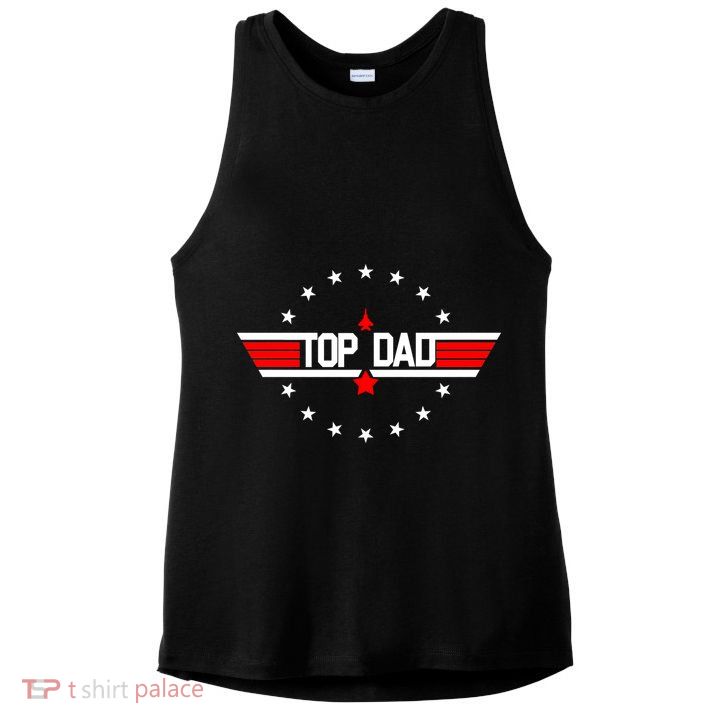 Top Dad Father's Day Airplane Pilot Ladies PosiCharge Tri-Blend Wicking Tank