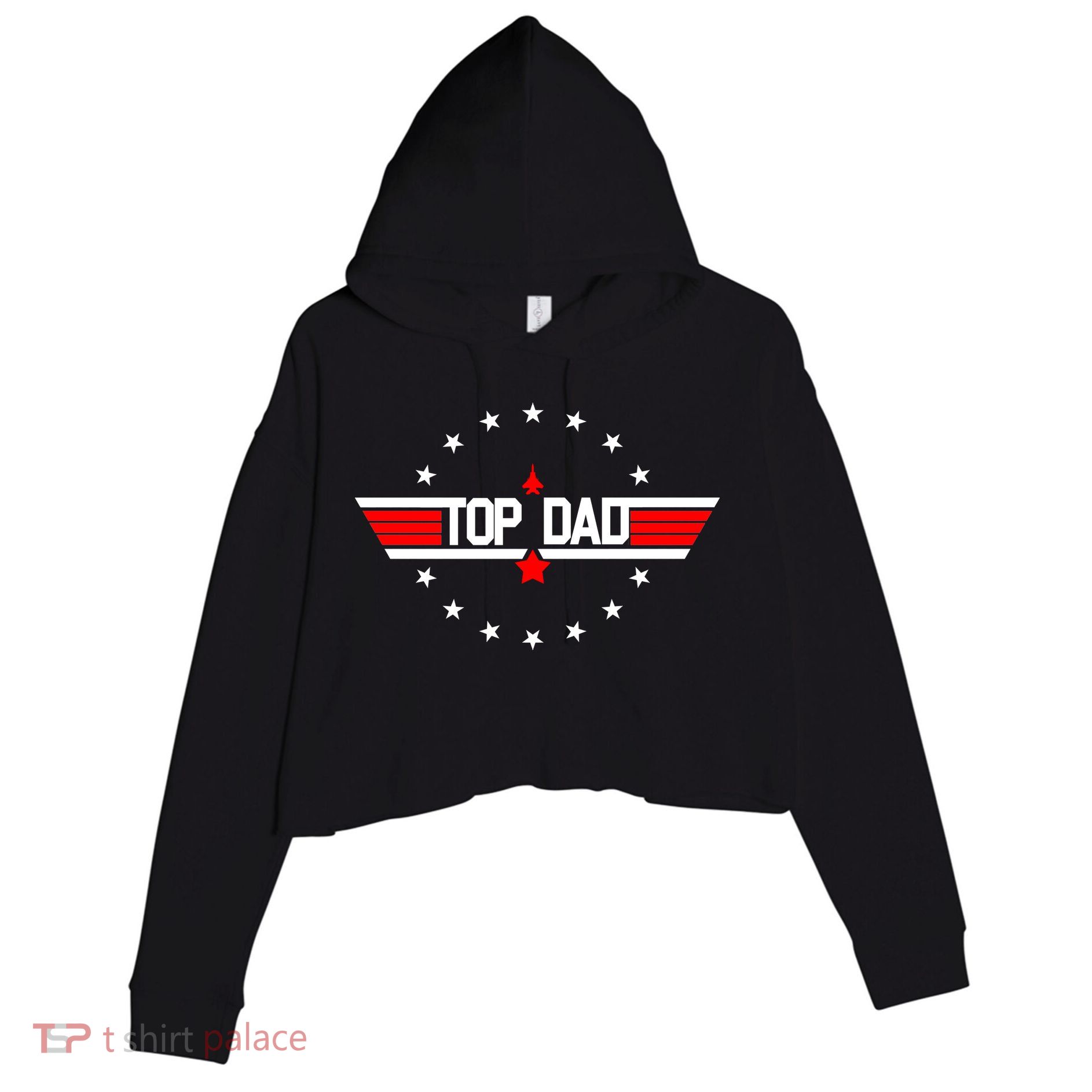 Top Dad Father's Day Airplane Pilot Crop Fleece Hoodie