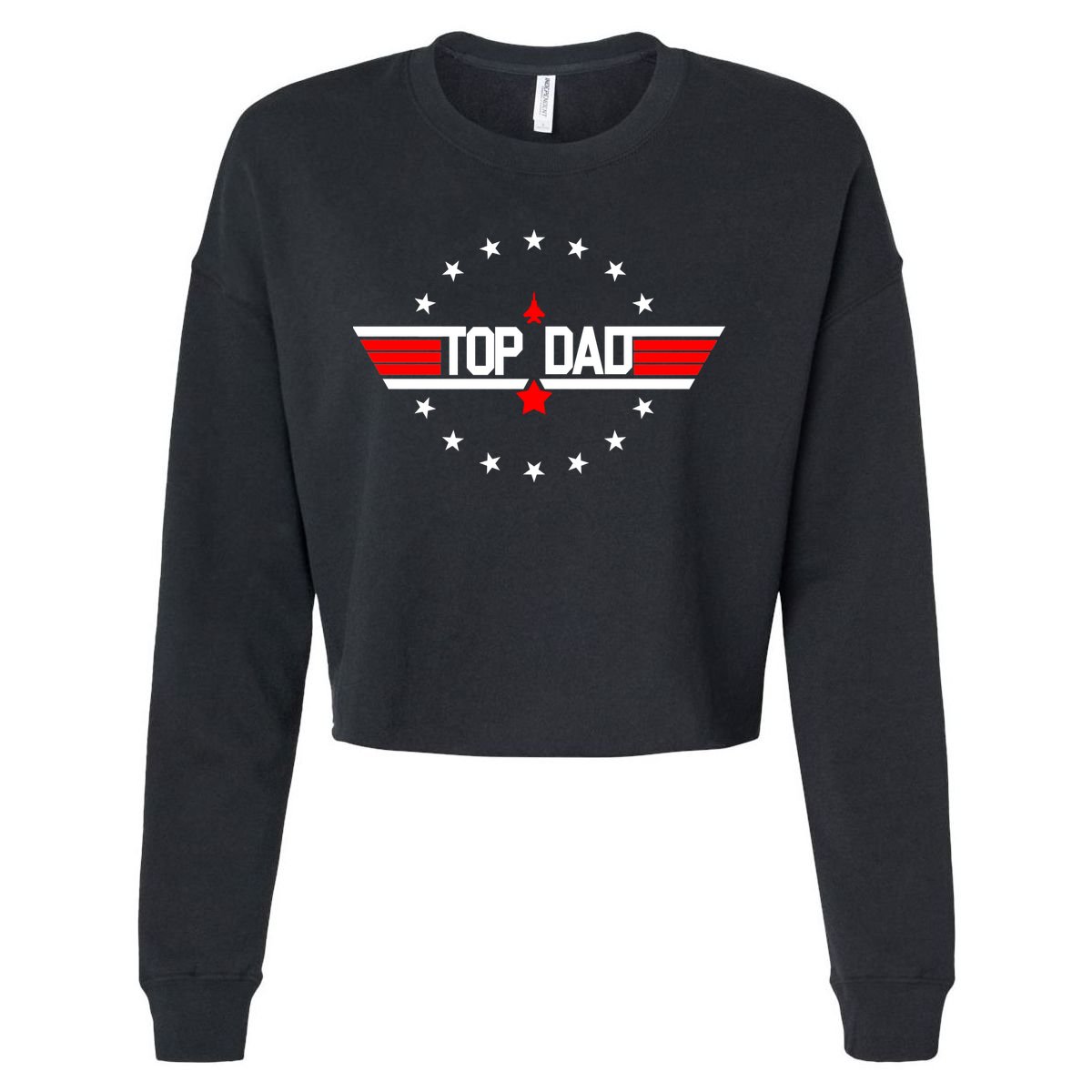 Top Dad Father's Day Airplane Pilot Cropped Pullover Crew