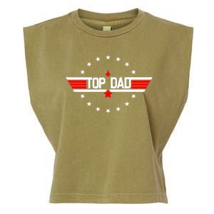 Top Dad Father's Day Airplane Pilot Garment-Dyed Women's Muscle Tee