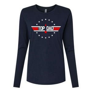 Top Dad Father's Day Airplane Pilot Womens Cotton Relaxed Long Sleeve T-Shirt