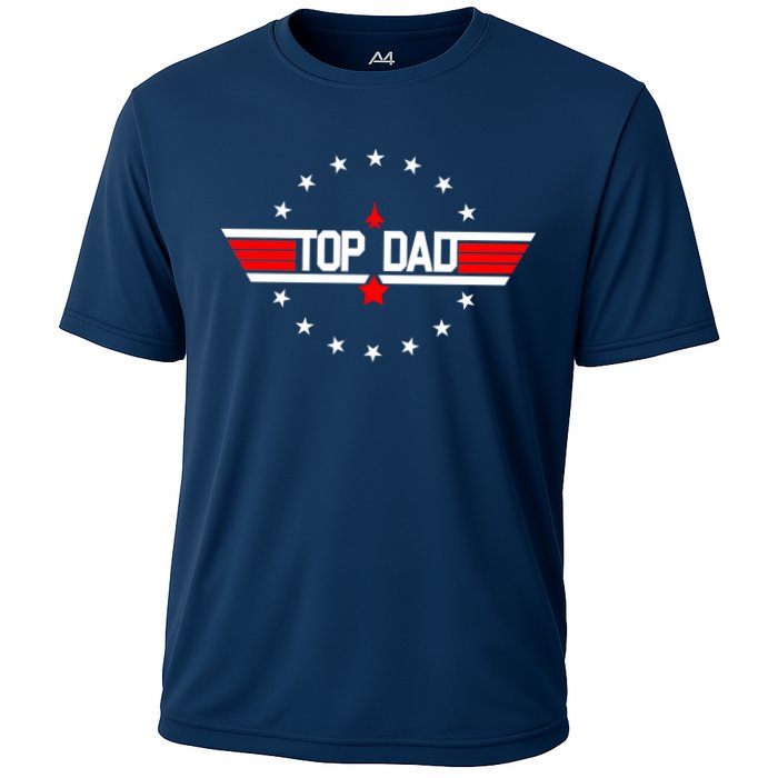 Top Dad Father's Day Airplane Pilot Cooling Performance Crew T-Shirt