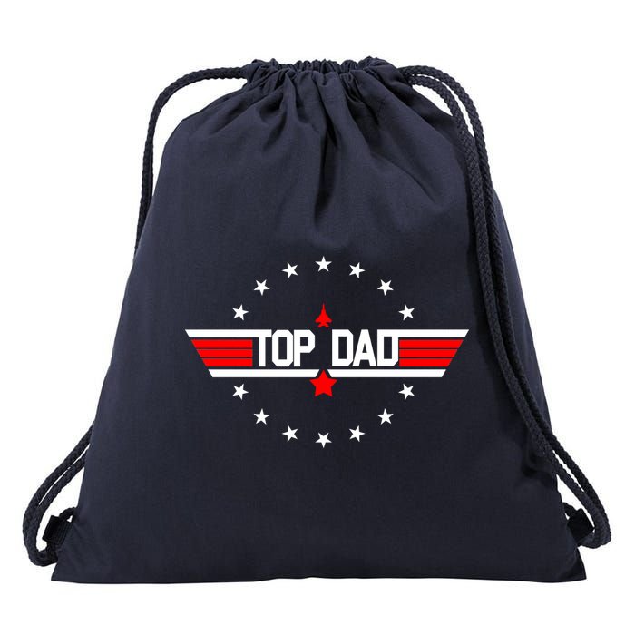 Top Dad Father's Day Airplane Pilot Drawstring Bag