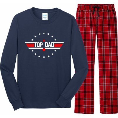 Top Dad Father's Day Airplane Pilot Long Sleeve Pajama Set