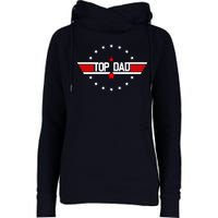 Top Dad Father's Day Airplane Pilot Womens Funnel Neck Pullover Hood