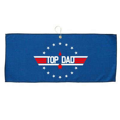Top Dad Father's Day Airplane Pilot Large Microfiber Waffle Golf Towel