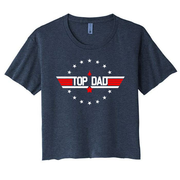 Top Dad Father's Day Airplane Pilot Women's Crop Top Tee