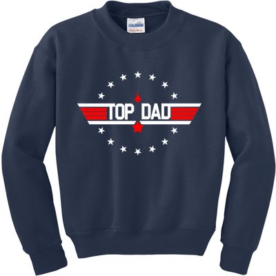 Top Dad Father's Day Airplane Pilot Kids Sweatshirt
