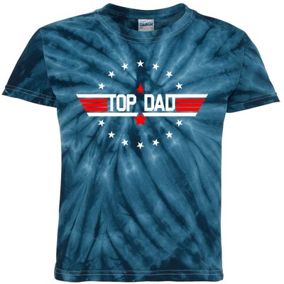 Top Dad Father's Day Airplane Pilot Kids Tie-Dye T-Shirt