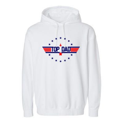 Top Dad Father's Day Airplane Pilot Garment-Dyed Fleece Hoodie