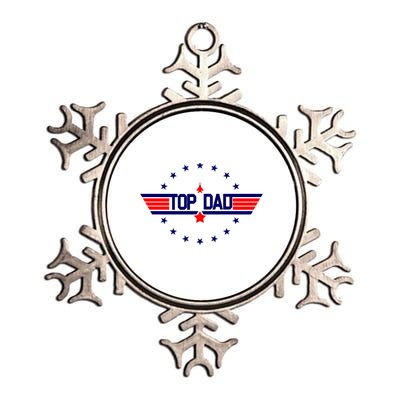 Top Dad Father's Day Airplane Pilot Metallic Star Ornament