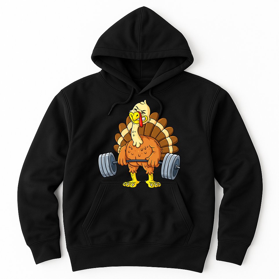 Turkey Deadlift Funny Thanksgiving Day Fitness Weightlifting Hoodie