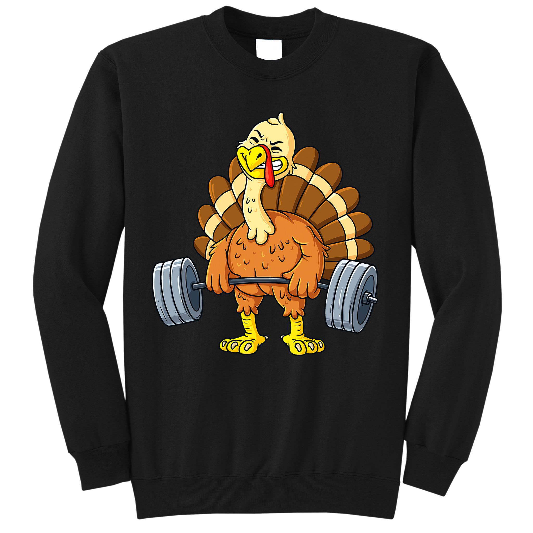Turkey Deadlift Funny Thanksgiving Day Fitness Weightlifting Sweatshirt