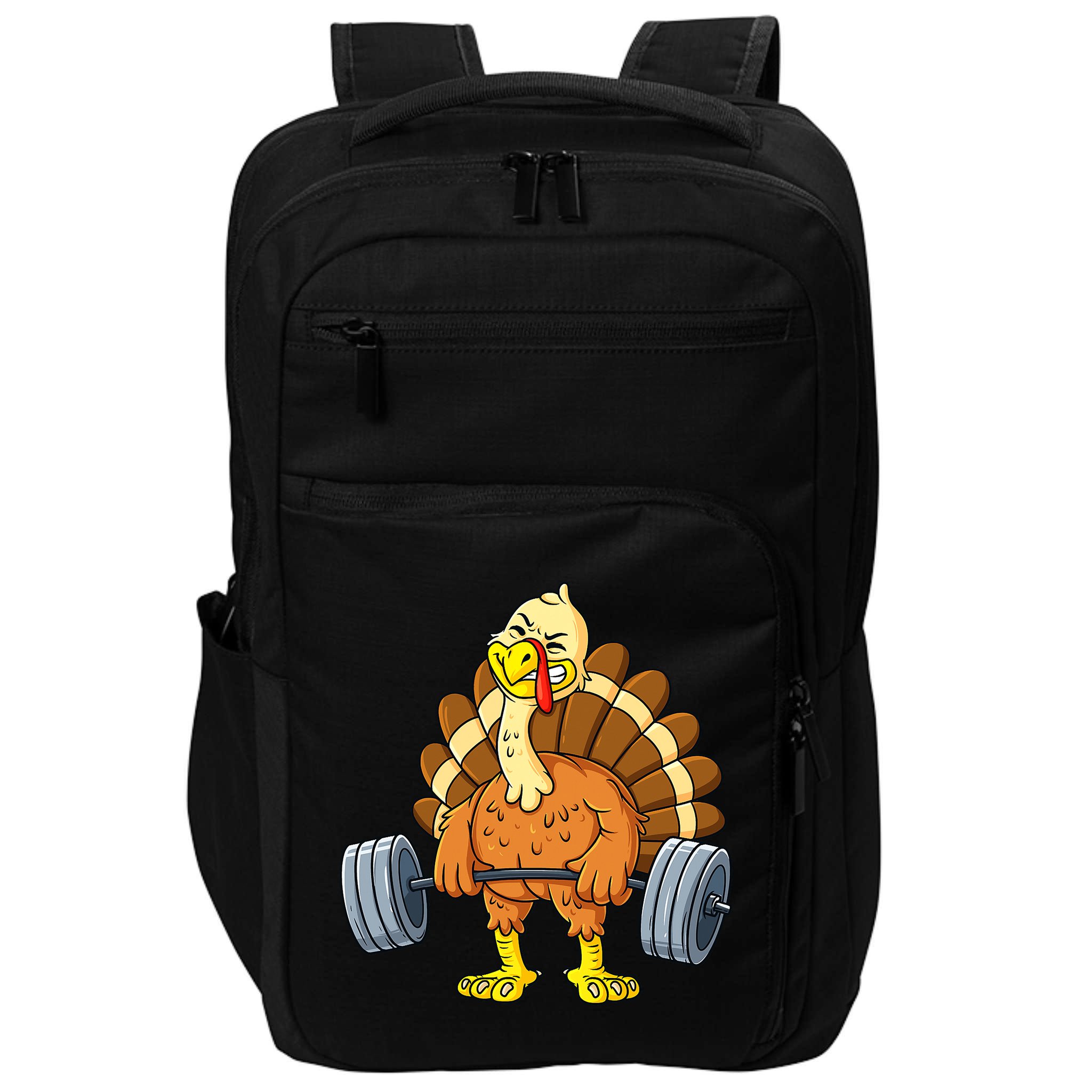 Turkey Deadlift Funny Thanksgiving Day Fitness Weightlifting Impact Tech Backpack