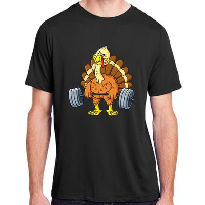 Turkey Deadlift Funny Thanksgiving Day Fitness Weightlifting Adult ChromaSoft Performance T-Shirt