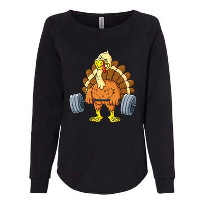 Turkey Deadlift Funny Thanksgiving Day Fitness Weightlifting Womens California Wash Sweatshirt