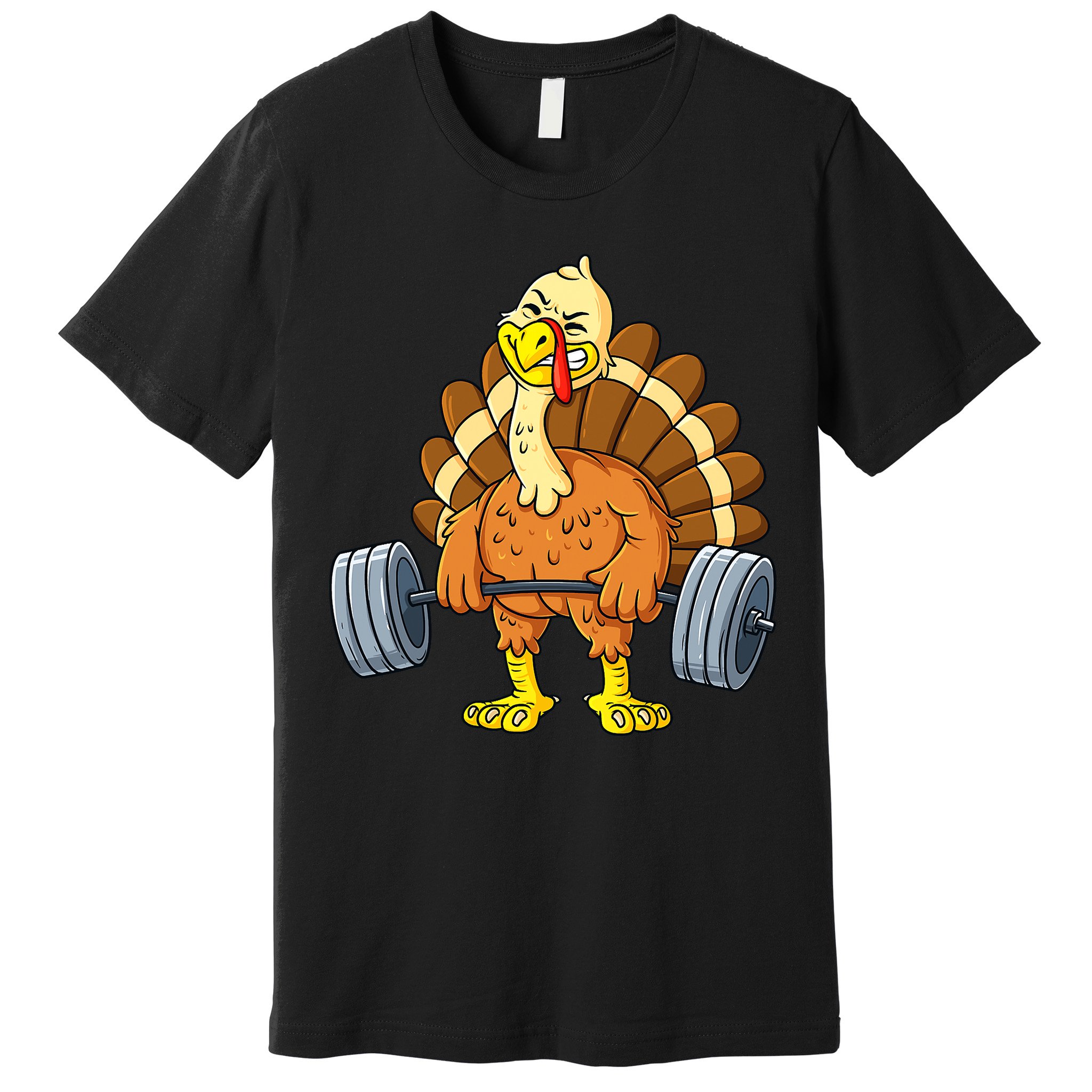 Turkey Deadlift Funny Thanksgiving Day Fitness Weightlifting Premium T-Shirt