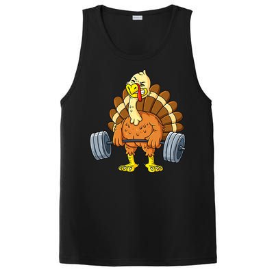 Turkey Deadlift Funny Thanksgiving Day Fitness Weightlifting PosiCharge Competitor Tank