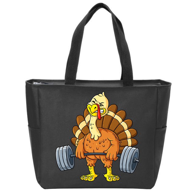Turkey Deadlift Funny Thanksgiving Day Fitness Weightlifting Zip Tote Bag