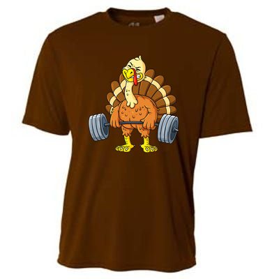 Turkey Deadlift Funny Thanksgiving Day Fitness Weightlifting Cooling Performance Crew T-Shirt