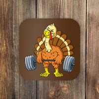 Turkey Deadlift Funny Thanksgiving Day Fitness Weightlifting Coaster