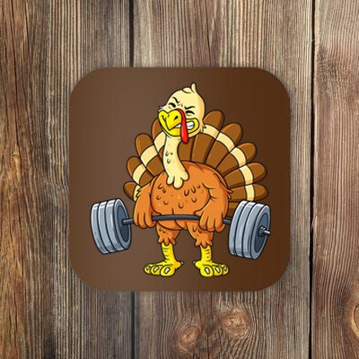 Turkey Deadlift Funny Thanksgiving Day Fitness Weightlifting Coaster