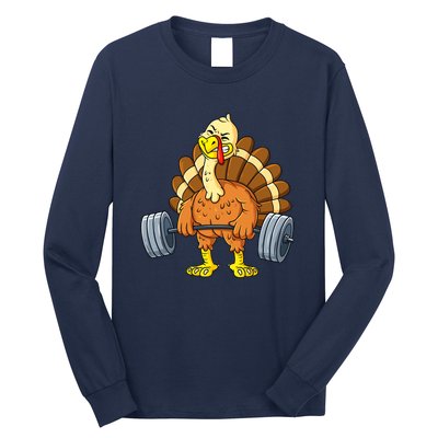 Turkey Deadlift Funny Thanksgiving Day Fitness Weightlifting Long Sleeve Shirt