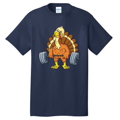 Turkey Deadlift Funny Thanksgiving Day Fitness Weightlifting Tall T-Shirt