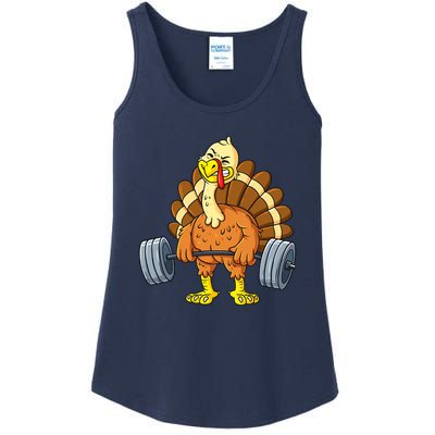 Turkey Deadlift Funny Thanksgiving Day Fitness Weightlifting Ladies Essential Tank