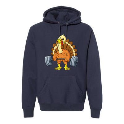 Turkey Deadlift Funny Thanksgiving Day Fitness Weightlifting Premium Hoodie