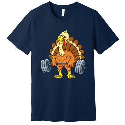 Turkey Deadlift Funny Thanksgiving Day Fitness Weightlifting Premium T-Shirt