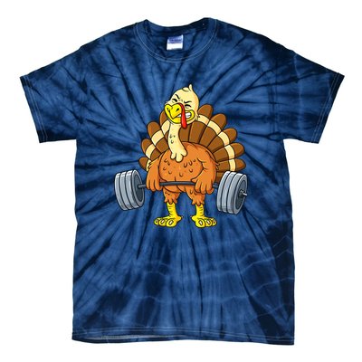 Turkey Deadlift Funny Thanksgiving Day Fitness Weightlifting Tie-Dye T-Shirt