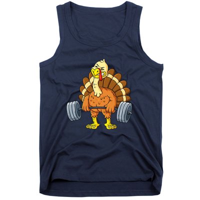 Turkey Deadlift Funny Thanksgiving Day Fitness Weightlifting Tank Top