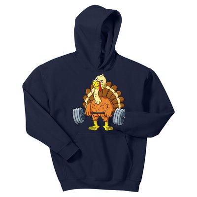 Turkey Deadlift Funny Thanksgiving Day Fitness Weightlifting Kids Hoodie