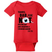 Thanks Dad For Not Pulling Out And Creating A Legend Father Baby Bodysuit