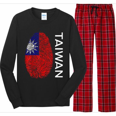 Taiwanese Dna Fingerprint Flag Taiwan Gift Long Sleeve Pajama Set