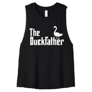 The Duck Father Duck Lover Quack Dad Fathers Day Goose Lover Women's Racerback Cropped Tank