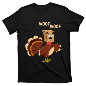 Thanksgiving Dog Fake Dog Woof Thanksgiving Turkey T-Shirt