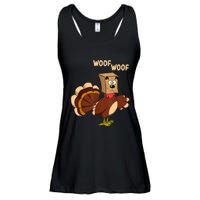 Thanksgiving Dog Fake Dog Woof Thanksgiving Turkey Ladies Essential Flowy Tank