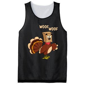 Thanksgiving Dog Fake Dog Woof Thanksgiving Turkey Mesh Reversible Basketball Jersey Tank