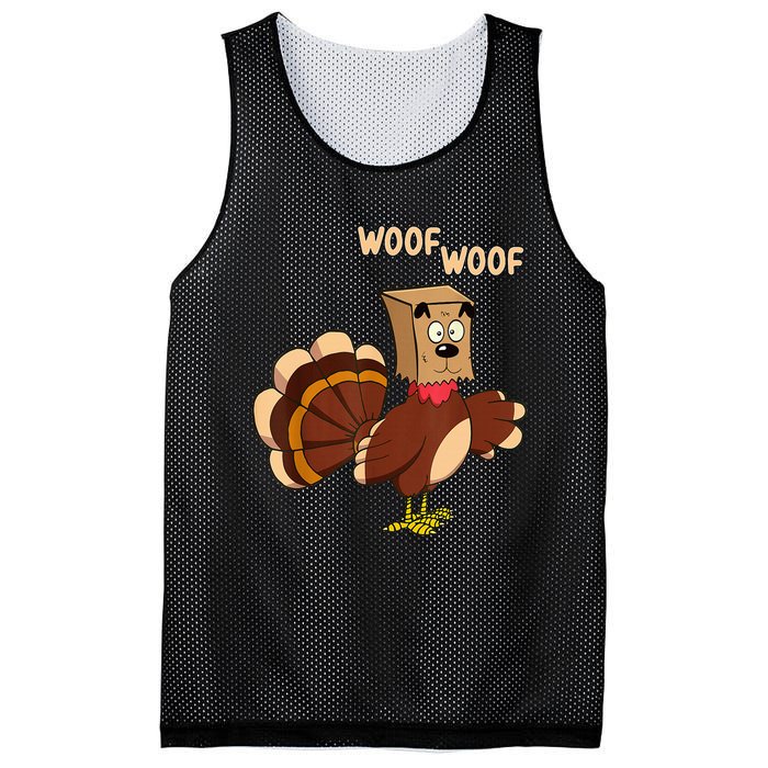 Thanksgiving Dog Fake Dog Woof Thanksgiving Turkey Mesh Reversible Basketball Jersey Tank